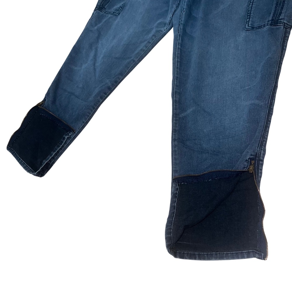 Y2K American Eagle Cargo Skinny Jeans Blue Dark Wash Ankle Zip Women Size 14 - Picture 8 of 16